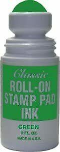 Veltec Classic Roll-on Stamp Pad Ink Refill, 2 oz Bottle, Apply to Ink Pad  with Roller Ball (Black)